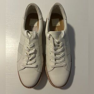 Dolce Vita White Leather Lace-Up Sneakers
